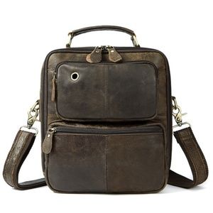 Men's genuine leather backpack